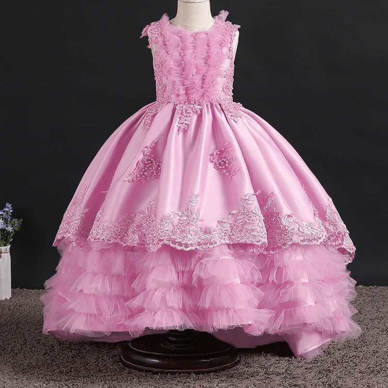 Детское платье принцессы для девочек вечерние платья с цветами Элегантные