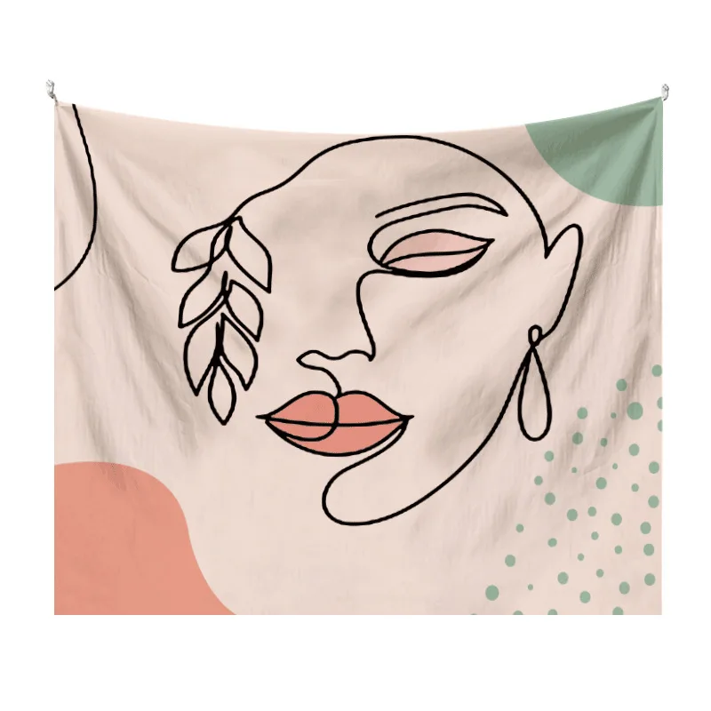 

Nordic Simple Fresh Art Background Fabric Wall Cloth Tapestry Bedroom Room Bedside All-Matching Decorative Tapestry Hanging