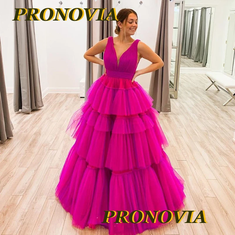 Милое вечернее платье для девушек с V образным вырезом ТРАПЕЦИЕВИДНОЕ Тюлевое в