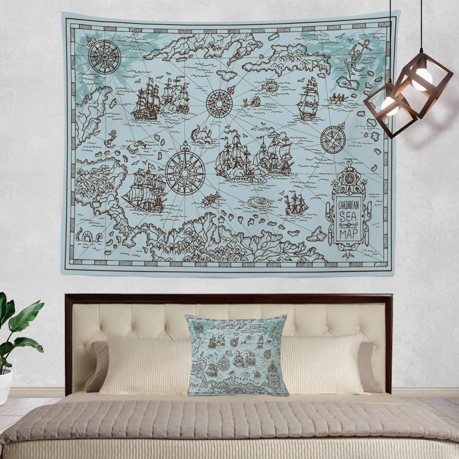 Hompon карта гобелен Пиратская Карта сокровищ парусник рисунок на стене большой