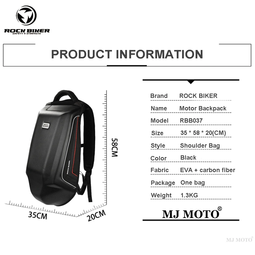 

ROCK BIKER New EVA Oxford Cloth Motorcycle Backpack Riding Bag Helmet Backpack Travel Motorcycle Waterproof Computer Backpack