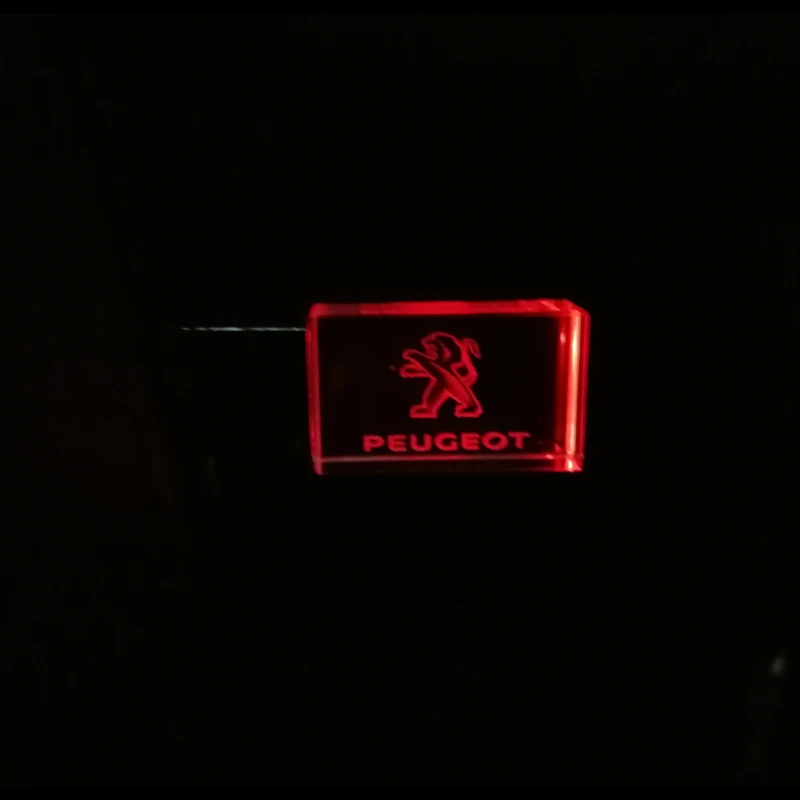 Peugeot Знак логотипа автомобиля с украшением в виде кристаллов USB флеш-накопитель