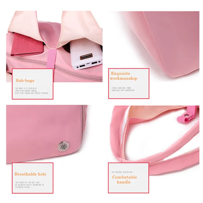 Women's Bag Nylon Yoga Mat Carry Shoulder Handbag Ladies Academy Female Travel Bolsas Duffle Shoe Bags For Gym Sports  Fitness