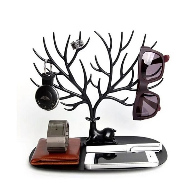 Новые Модные Ювелирные изделия Ожерелье Серьги Кольца олень Стенд Дисплей