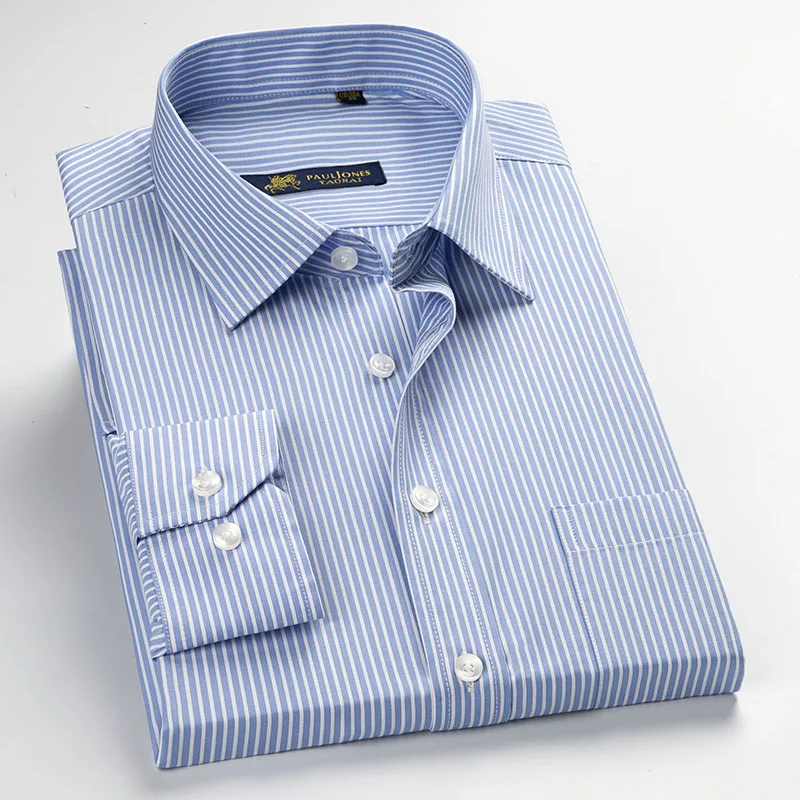 

Classic Style Men's Formal Business Shirts Easy Care Brand Long Sleeve Men Dress Shirts Social Shirts Office Clothing for Men