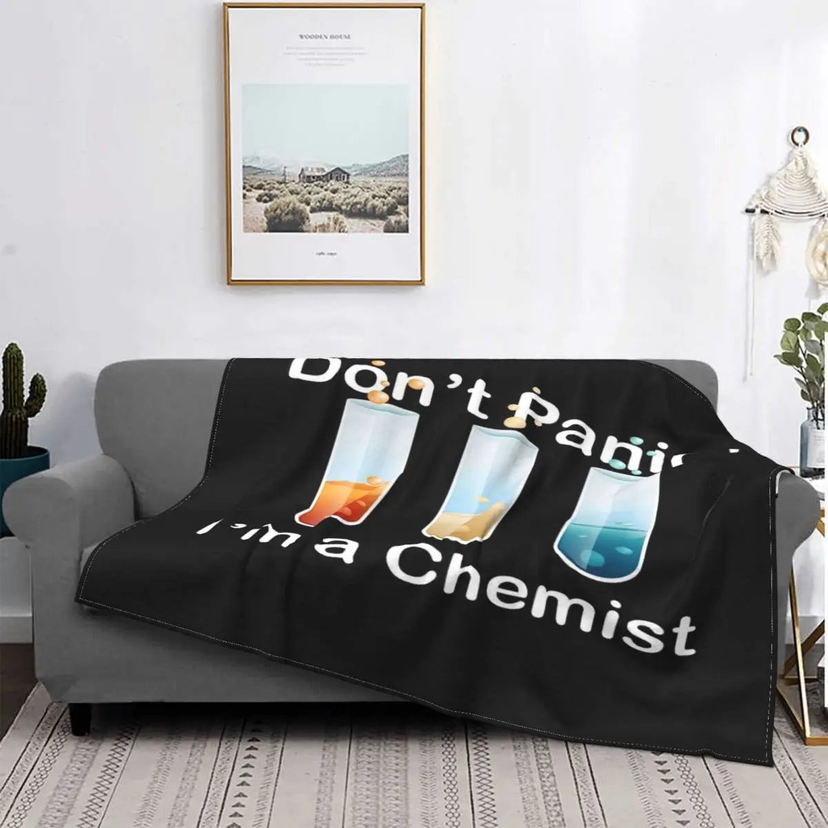 

Don'T Panic-Manta A cuadros para cama, cubrecama de Anime, manta para el sofá