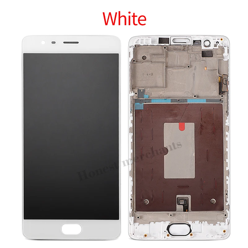 5 5 original mobile phone lcds for oneplus 3 3t a3000 a3010 1 3 display touch screen with frame replacement lcd screen free global shipping