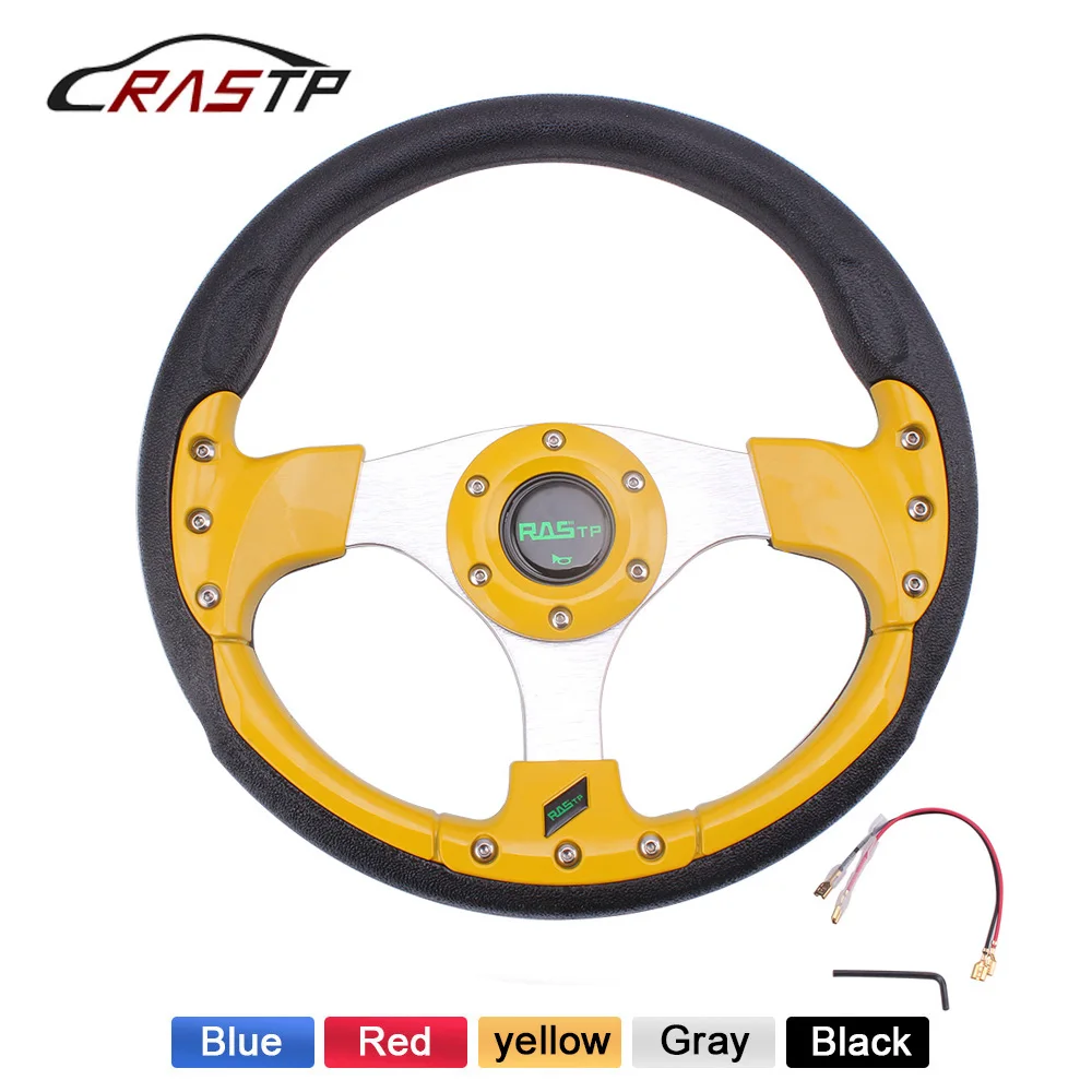 RASTP-Free Shipping 13 Inch PU Auto Racing Steering Wheels Drifting Sport Wheel 6 Blots RS-STW018-TP | Автомобили и мотоциклы