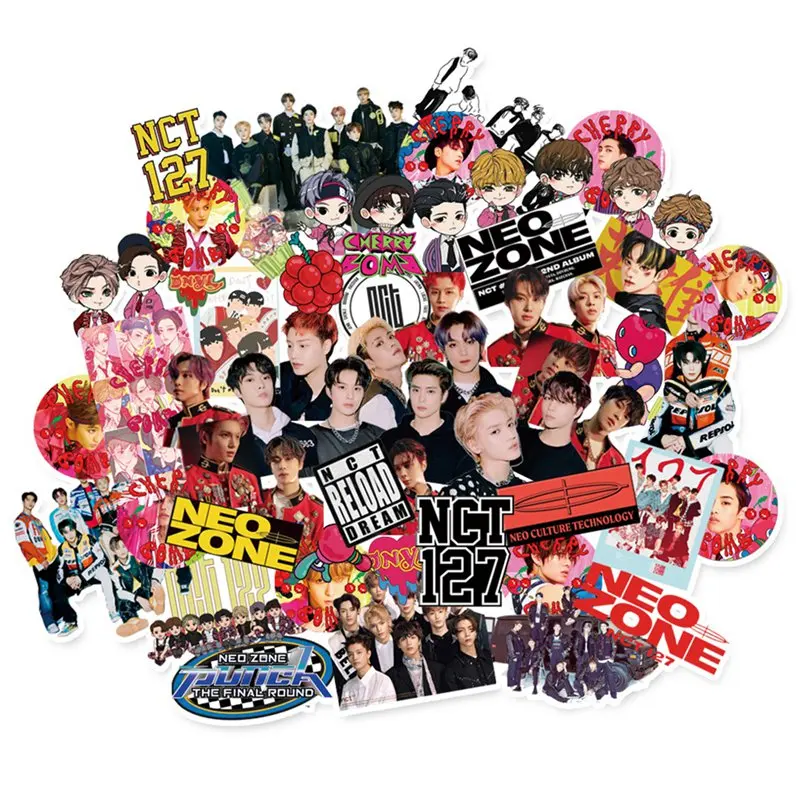 62 шт. Kpop Nct127 наклейки для фанатов DIY альбом книга багаж телефон ноутбук