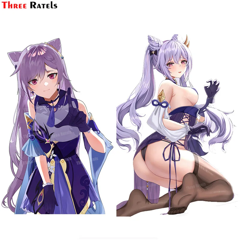 

Three Ratels A334 Keqing и Lumine Genshin ударная Наклейка на окно Jeep забавные автомобильные декоративные наклейки на заказ разных размеров