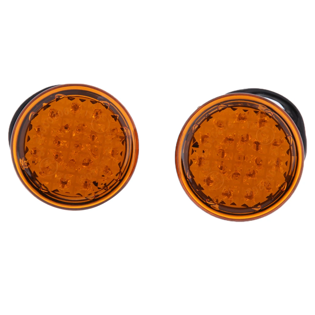 

2 Pieces Motorcycle Round 20 LED Amber Turn Signal Indicator Light Blinker Orange Lens for Yamaha