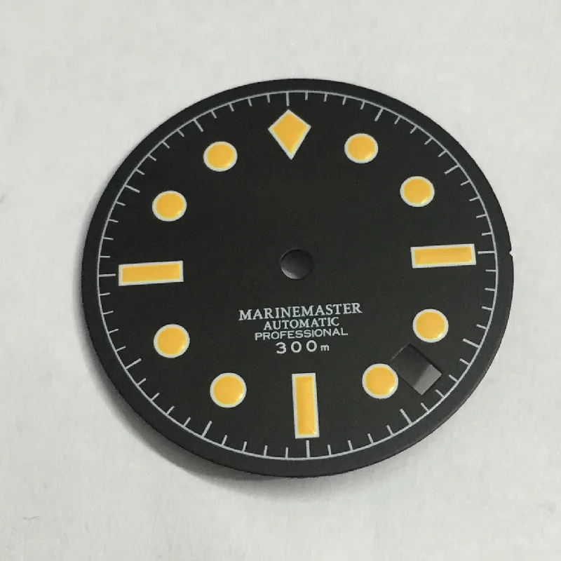 NH35 dial Vintage black  with C3/BGW9 Luminous for SKX007/009 SBDX Diving watch mod fit NH35 NH36 Movement 28.5mm