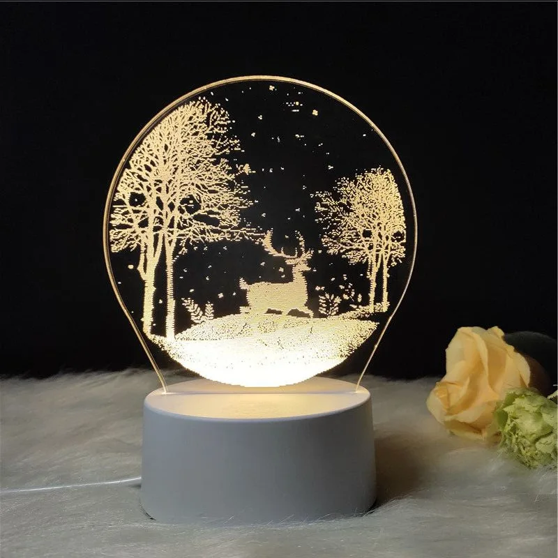 

SOLLED USB 3D LED Night Light Table Lamp for Home Bedroom Decor Warm Light