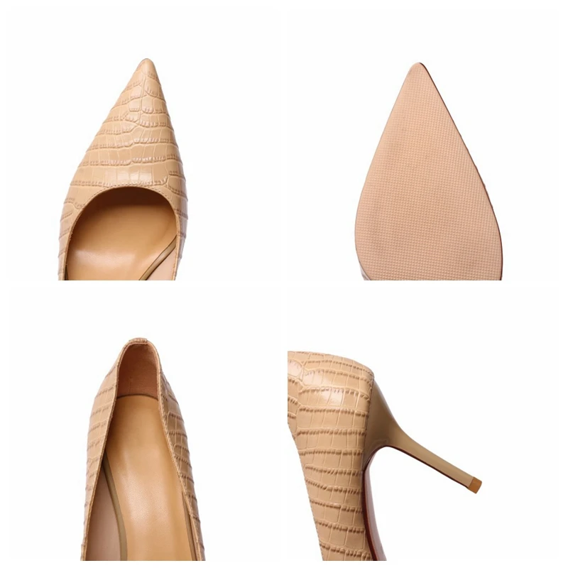 

ORCHA LISA New 2021 Ladies Pumps Pointed Toe 8cm High Thin Heels Genuine Leather Slip-On Breathable Soft Concise Size 40 A3471