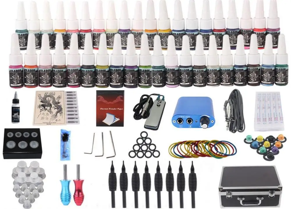 Профессиональный Полный роскошный комплект татуировок машина 3 шт. лайнер +