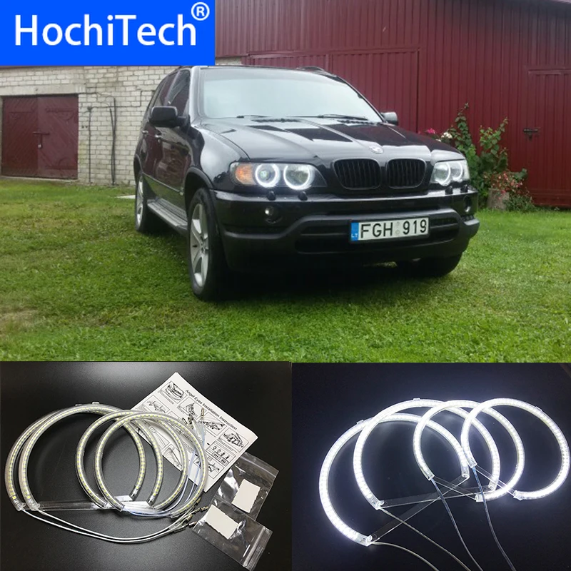 HochiTech для Bmw E53 X5 1999 2004 ультра яркий SMD белый светодиодный ангельские глазки 2600LM 12V
