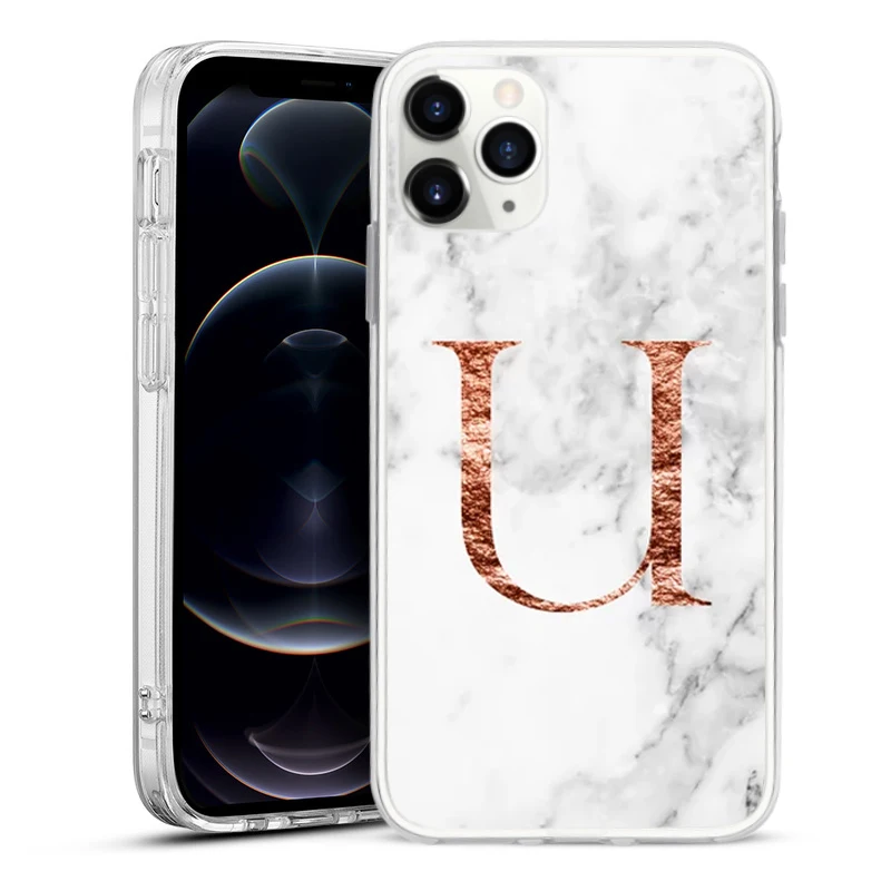 

Matte Marble Phone Case For iPhone 11 Pro Max 7 8 Plus XS Max X XR XS Max Initial Letter A Z Crown Soft Cover Coque Capa Fundas