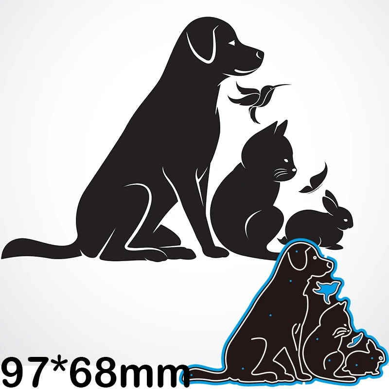 Новинка Металлические Вырубные штампы Скрапбукинг собака птица Кот и кролик