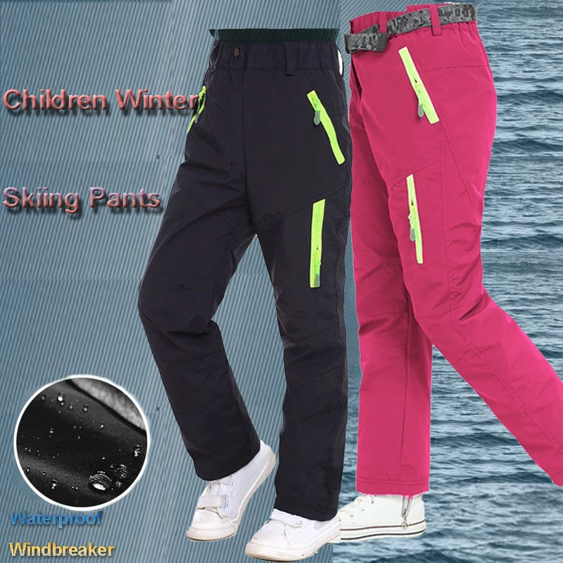 Лыжные штаны Дети Девочки Мальчик Открытый ветрозащитный водонепроницаемый