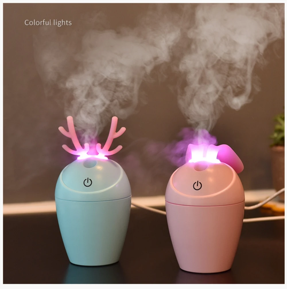 

USB Air Humidifier Aromatherapy Humidifiers 120ml Aroma Diffuser with LED Night Light Ultrasonic Mist Maker for Home Car