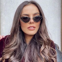 2021 new fashion triangle cat eye sunglasses women vintage small diamond sun glasses female colorful shades oculos feminino