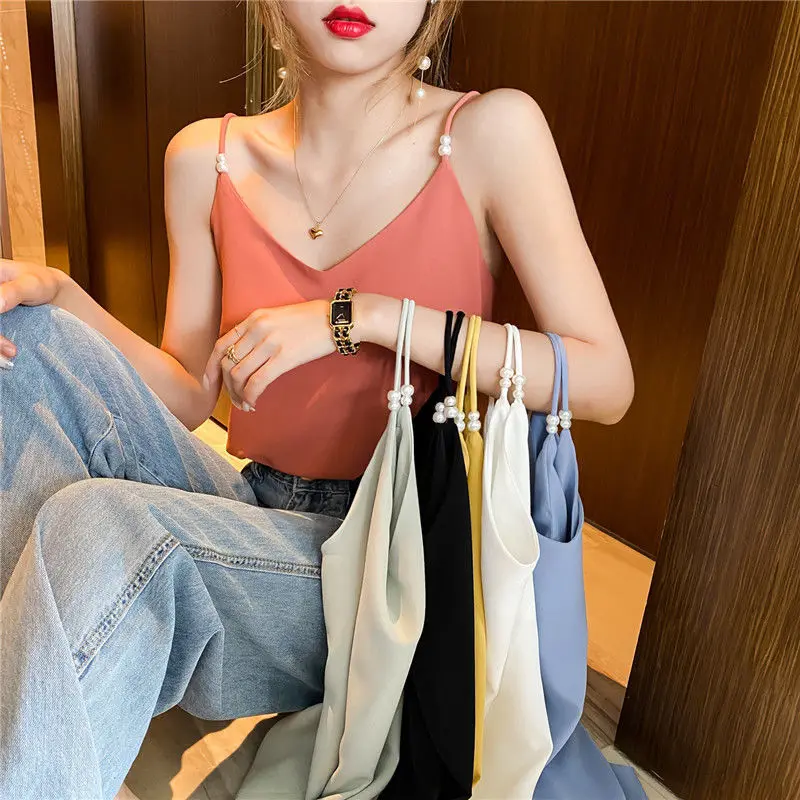 Женский шифоновый корсет JuneLove свободный сексуальный топ без рукавов укороченный