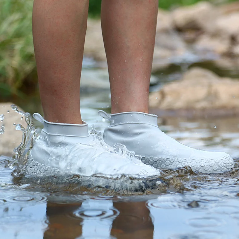

Silicone Rain Boot Cover Waterproof Non-slip Wear-resistant Bottom Mens Womens Rainboots Cover Portable Latex Shoes Cover