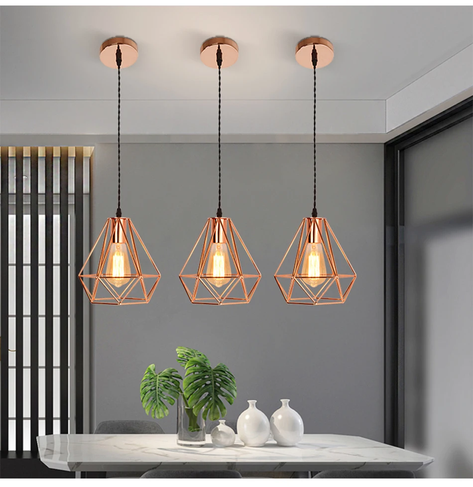 Скандинавский ресторан железное искусство одиночная Подвесная лампа простой