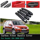 Автомобильные дверные ручки-крышки хромированные Углеродные FiberFor Suzuki SX4 Fiat Sedici Maruti 2006 2007 2008  2013 внешние аксессуары наклейки
