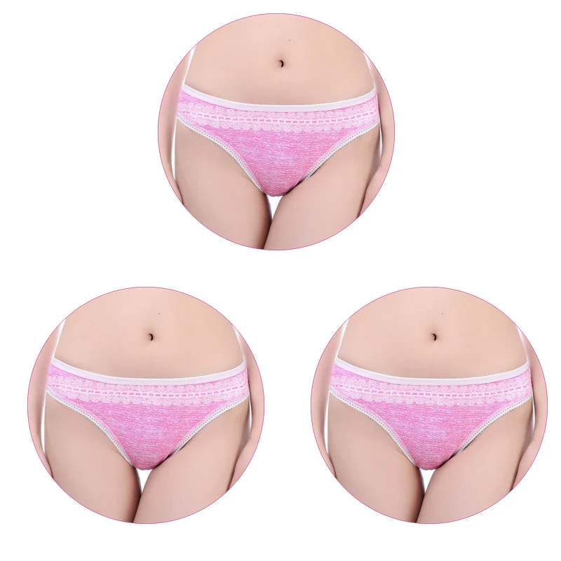 3Pcs-Rose 3 шт./компл. стринги Для женщин сексуальные стринги женские хлопковые трусы Для женщин строка разного возраста, хлопковые трусы, Для женщин белье печать стринги - Цвет: 3Pcs-Rose
