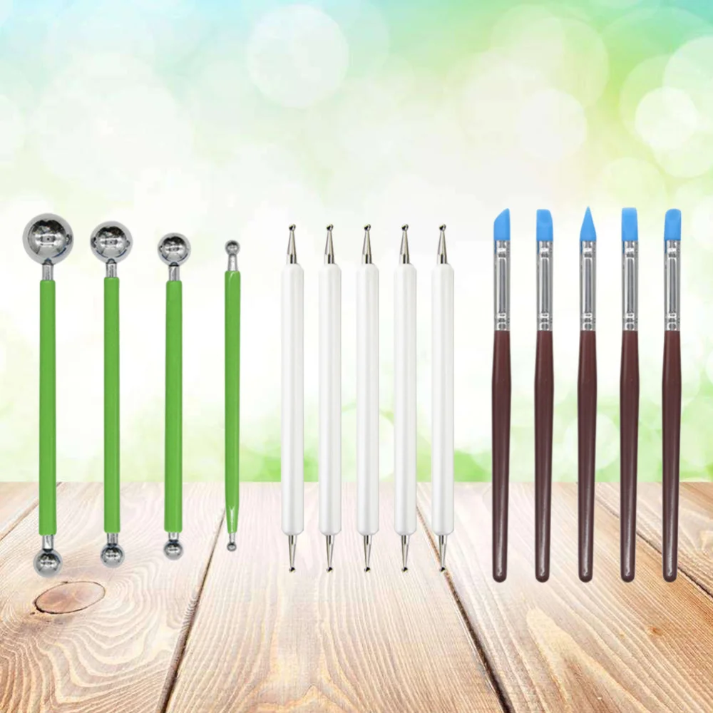 14 шт. глиняных скульптур деревянная ручка инструмента Керамика резьба