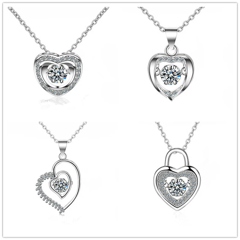 Классическое хрустальное ожерелье с кулоном в виде сердца Женские Ювелирные
