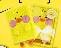 b6 size lovely yellow duck plushed toy duck cover notebook office stationery hand account book creative gift notebook for studen