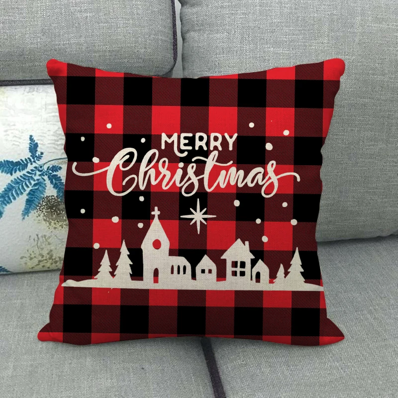 45 см * красная клетчатая подушка в британском стиле Рождественский дизайн