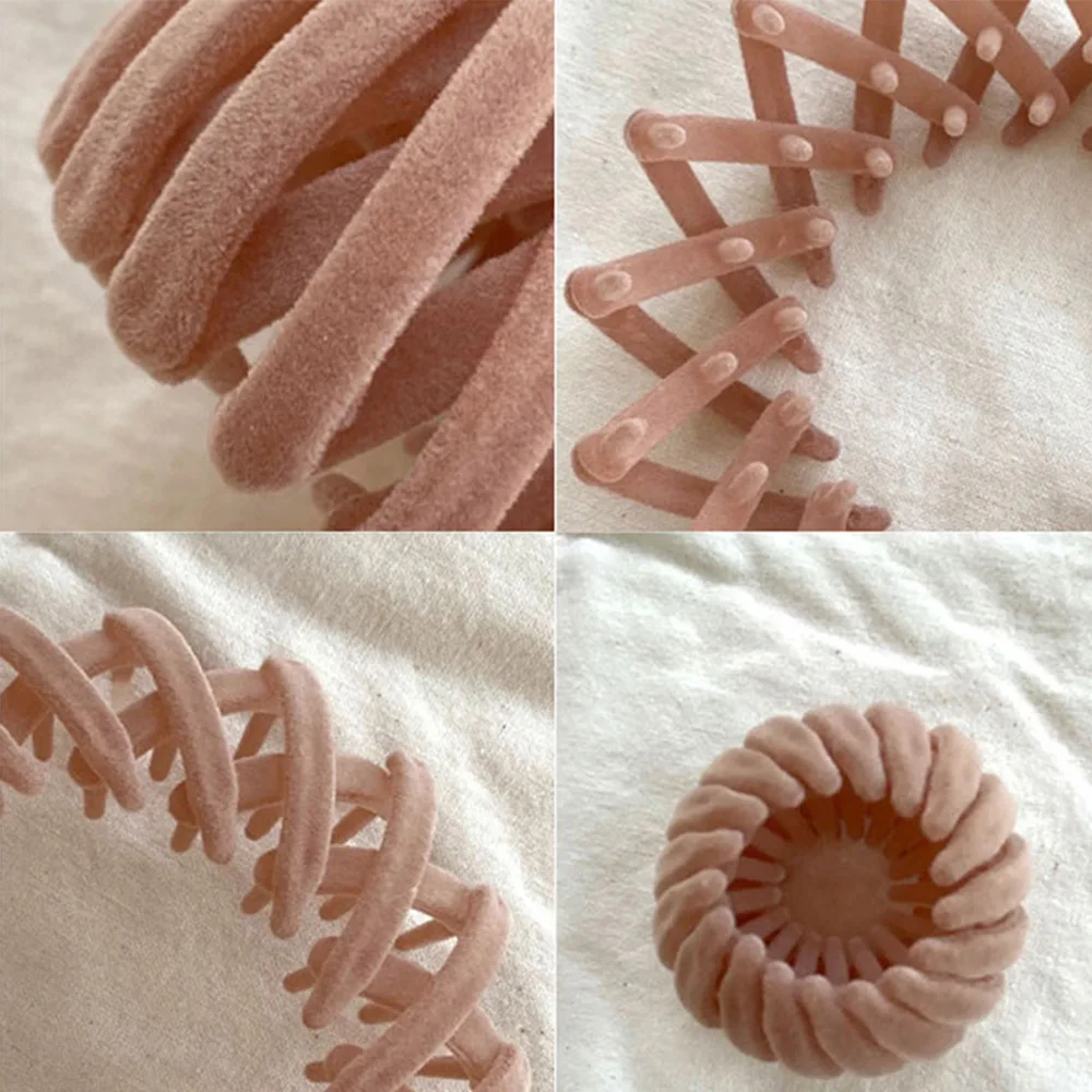 

Fashion Velvet Hair Claw Clip Women Bird Nest Bun Maker Expanding Hairband Holder Clips Claw Pins Ponytail Hairpin