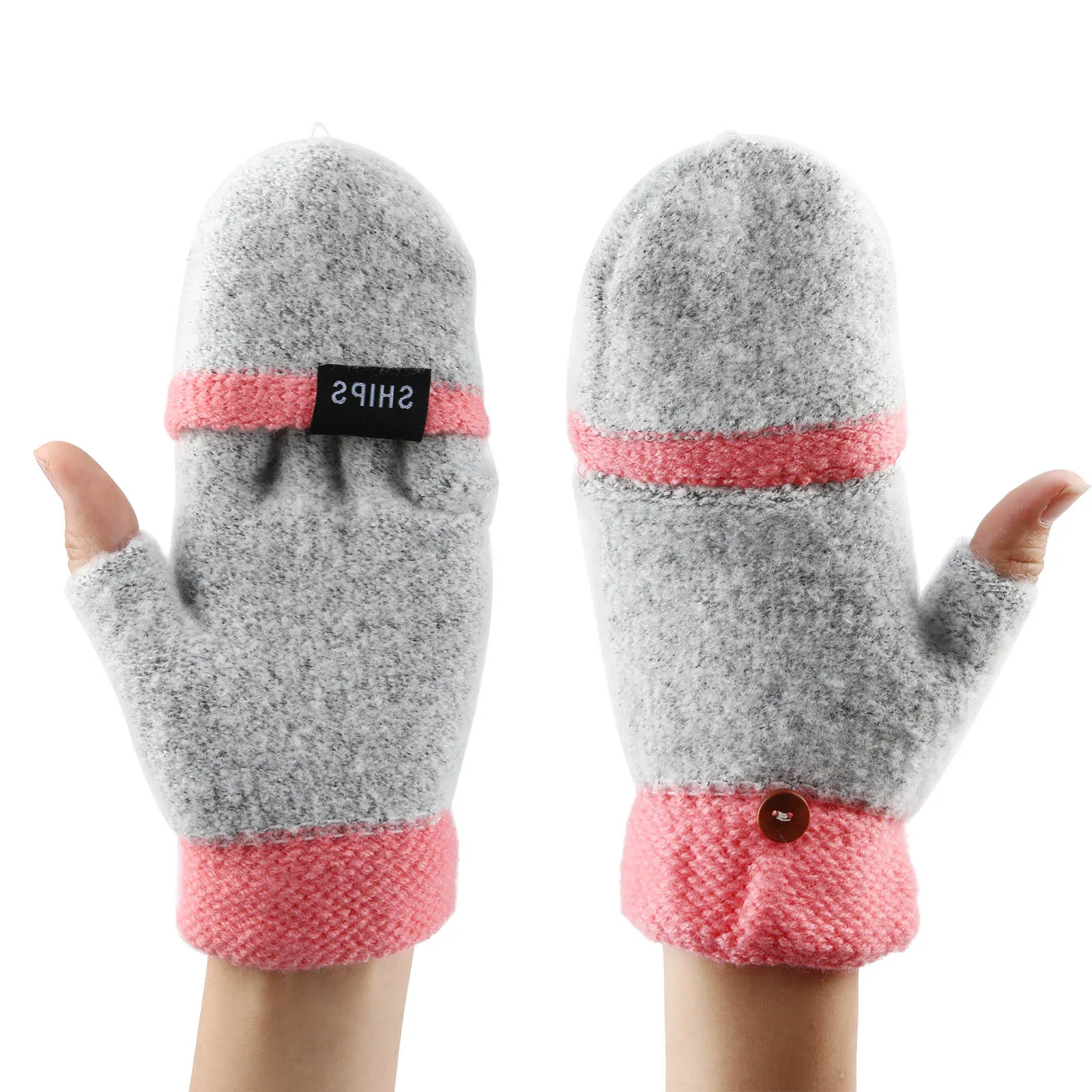 

Full&Half Finger Mittens Winter Warm Hand Gloves Knitted Laptop USB Heated Mitten Women Can Touch Screen