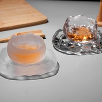 frosted crystal glass god cup frozen master cup japanese kung fu tea cup set transparent cup shot glass bubble drinkware