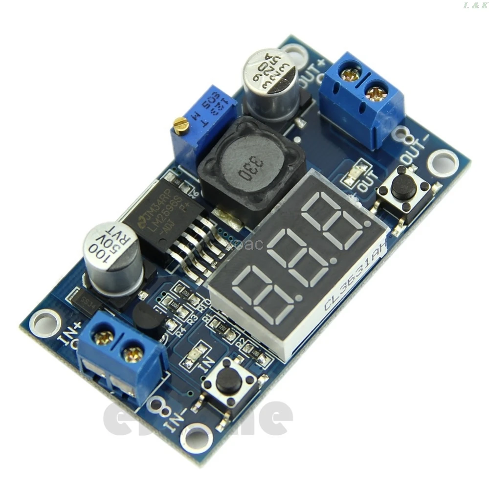 LM2596 DC 4 0 ~ 40 до 1 3 37 в светодиодный вольтметр понижающий преобразователь
