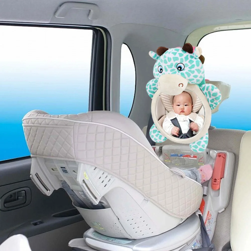 Для детей милое безопасное зеркало заднего вида удобное для просмотра плюшевая