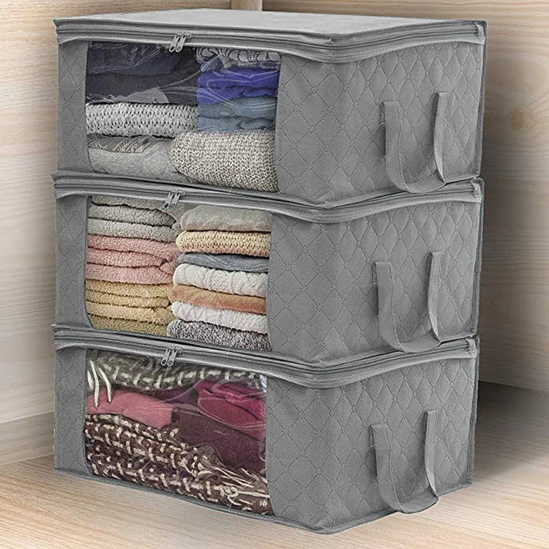 

Non-Woven Clothes Storage Bag Folding Quilt Dust-Proof Cabinet Finishing Box Home Storage Supplies Space Bags organizador