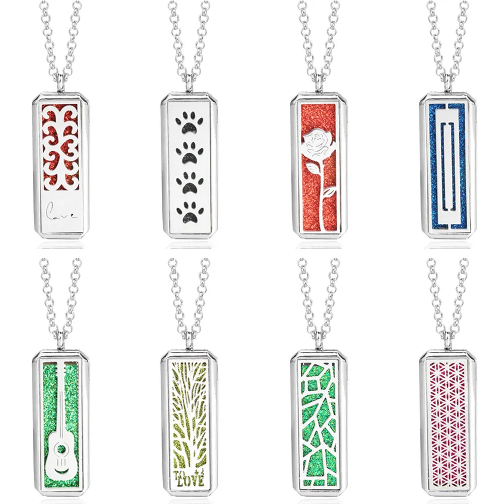 Ожерелье с диффузором для ароматерапии ювелирные изделия прямоугольный