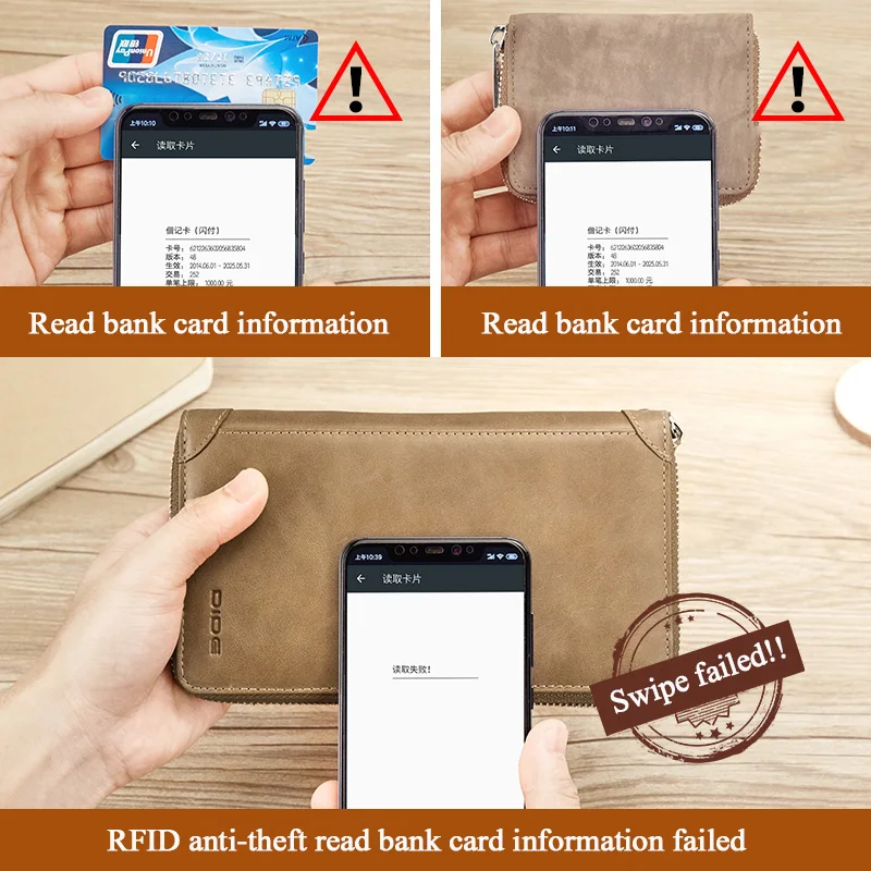 

DIDE RFID Long Wallet Men Genuine Leather Daily handbag Women 60 card Slots holders male/Female clutch coin purse for cell phone