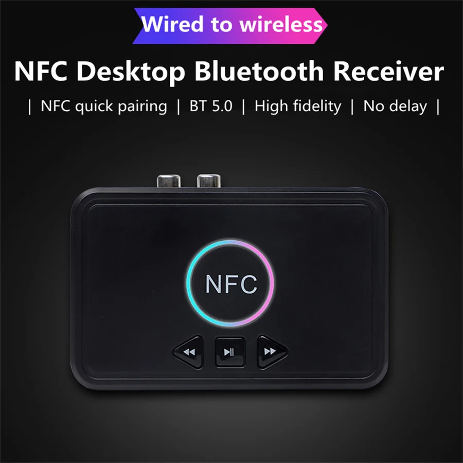 Приемник с синими зубьями NFC 5 0 A2DP AUX 3 мм RCA разъем USB Смарт-воспроизведение стерео