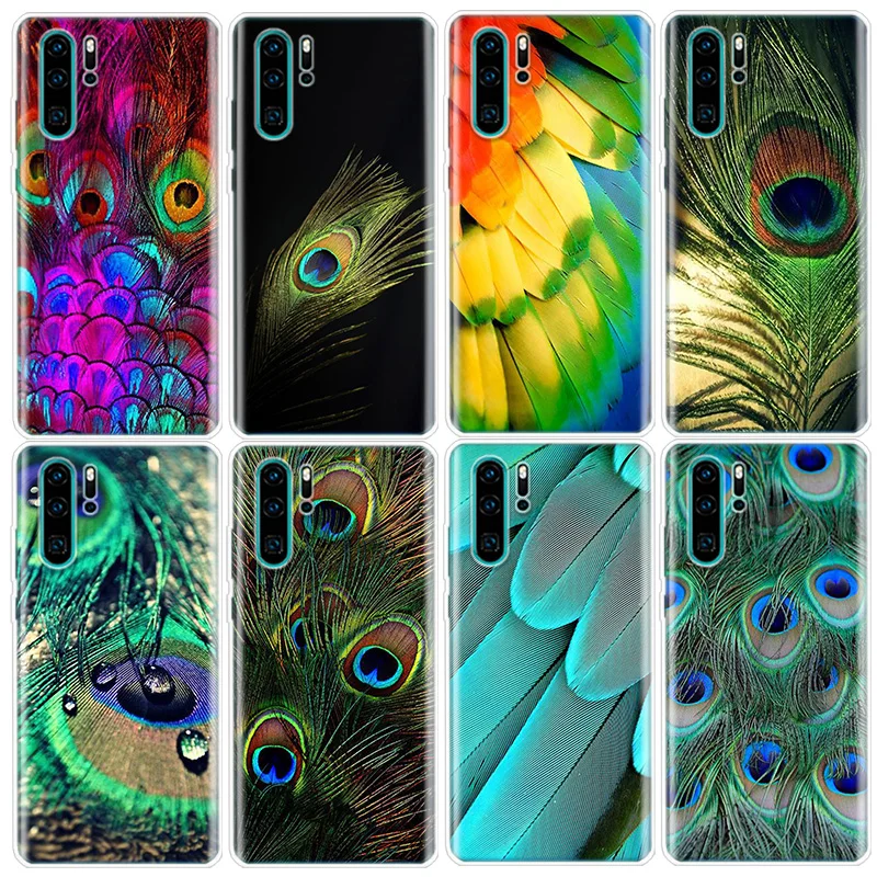 В виде перьев павлина чехол для телефона Huawei Honor 9 10 20 8A Y9S Lite рro V20 V30 Y5 Y6 Y7 Y9 2019 7A 7X 8X 8S