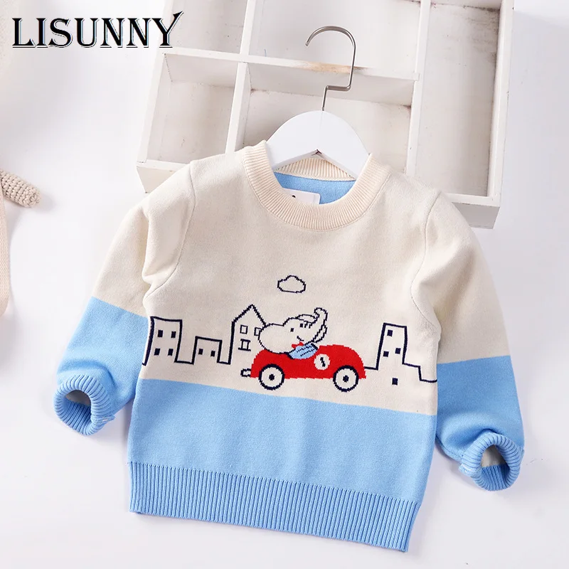

Boys Sweater 2022 Autumn Winter New Baby Jumper Cartoon O-Neck COTTON Children Sweaters Toddler Pullover Kids Clothes 1-7y
