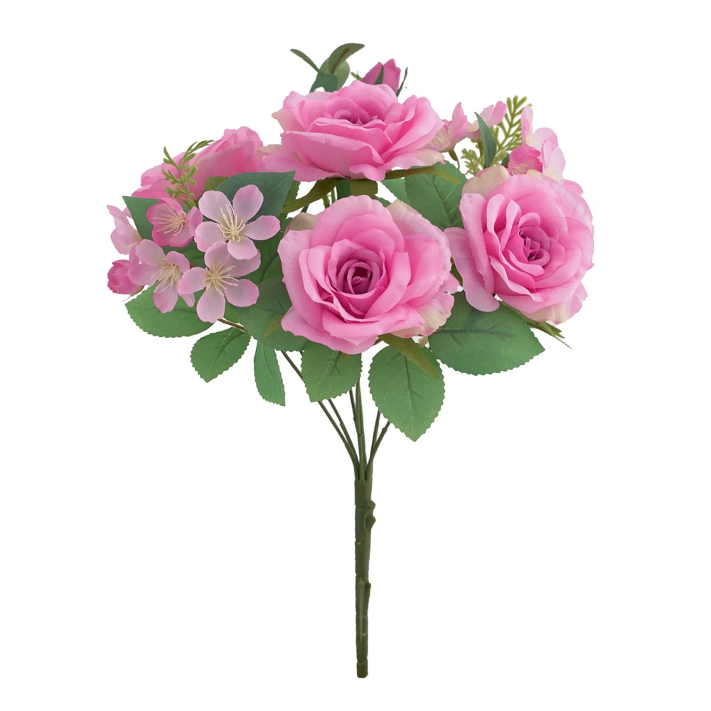 

Искусственный Шелковый цветок розы букет 12 Свадебный букет из 7 штук домашнего офиса белый ресторанный Декоративные искусственные цветы