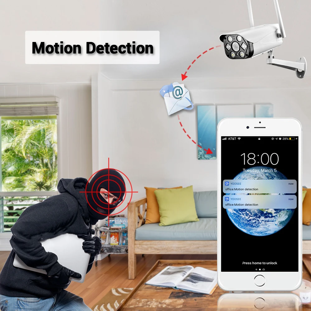 HD 1080P Yoosee Wi-Fi камера Проводная Беспроводная ONVIF IP-камера водонепроницаемая