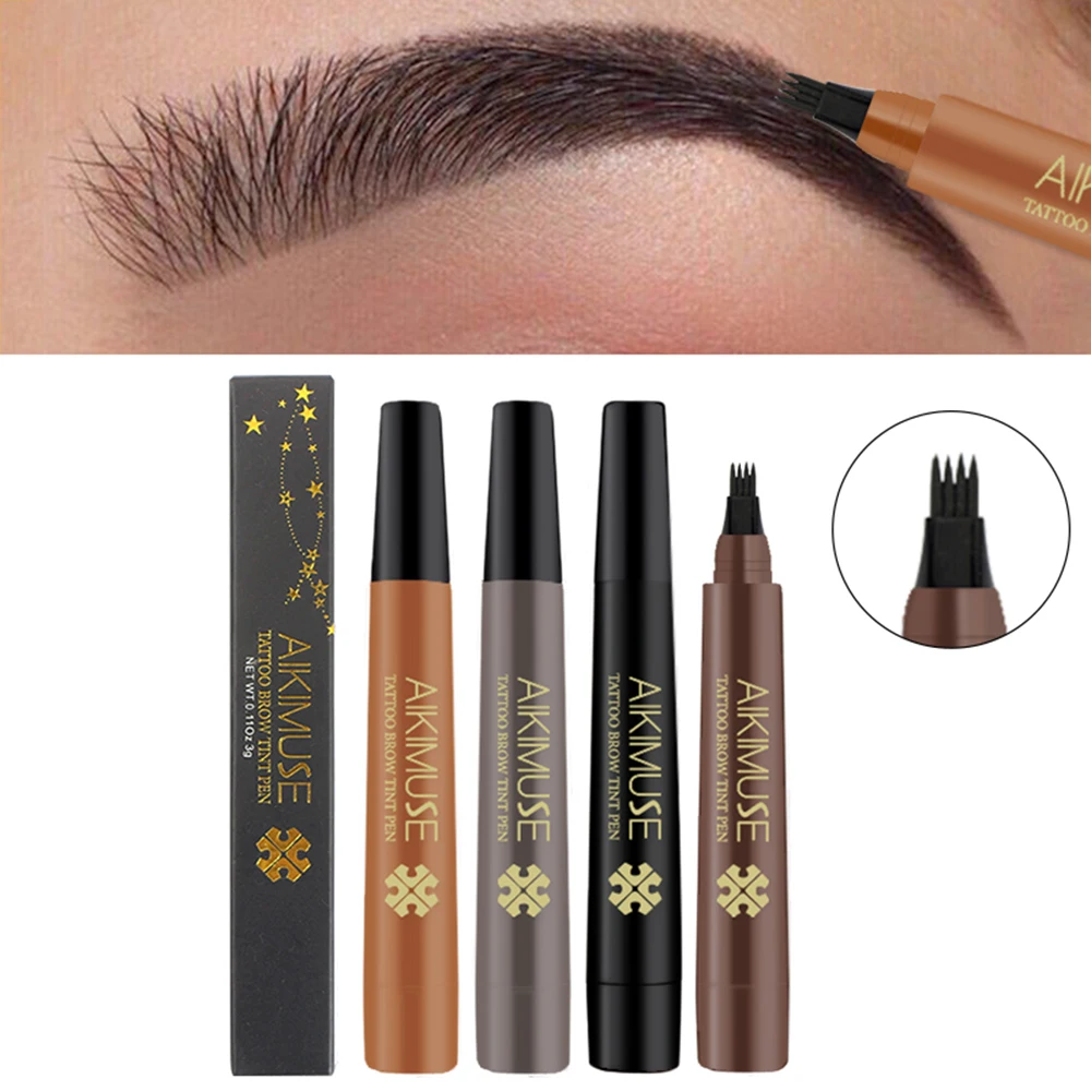 AIKIMUSE жидкая ручка для бровей Microblading водостойкая 4 наконечника карандаш