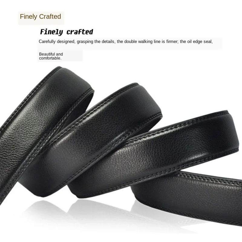 Мужской ремень из натуральной кожи Cavanal черный с металлической автоматической