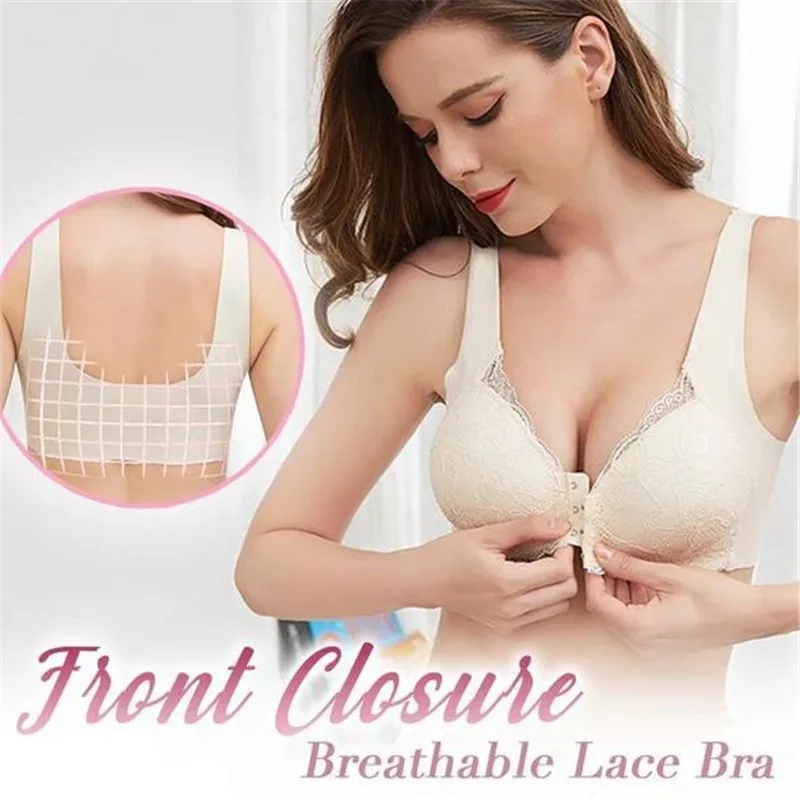 Размера плюс Non беспроводной бюстгальтер для кормления с пряжкой спереди